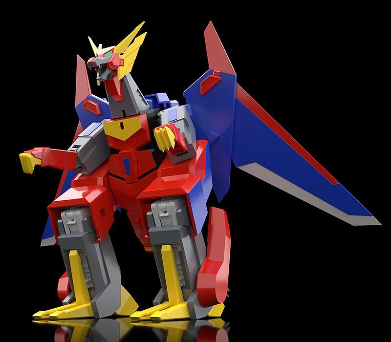 Side view profile of the Good Smile Company MODEROID Gekiryuger model kit transformed into its winged robotic Dragon Animal Mode.