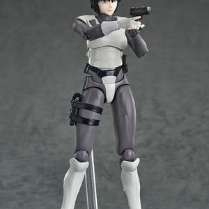Motoko Kusanagi figure standing in a ready stance, holding the pistol pointed forward.