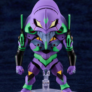 The Nendoroid EVA Unit-01 figure in a simple, neutral standing pose on its display base.