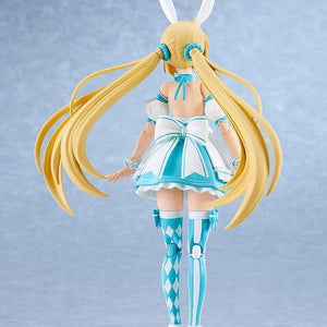 Rear view of the Altria Caster figure, highlighting the large white bow on her dress and the long flow of her blonde hair.