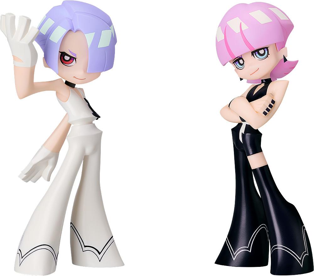 Good Smile Company Pop Up Parade figure set featuring Polyester in white and Polyurethane in black from New Panty and Stocking with Garterbelt on a white background.