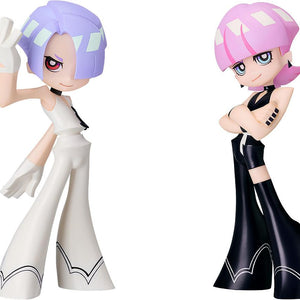 Good Smile Company Pop Up Parade figure set featuring Polyester in white and Polyurethane in black from New Panty and Stocking with Garterbelt on a white background.