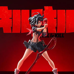 The Ryuko Matoi 1/7 scale figure in a dramatic battle pose against a stark red and black background with the KILL la KILL logo.