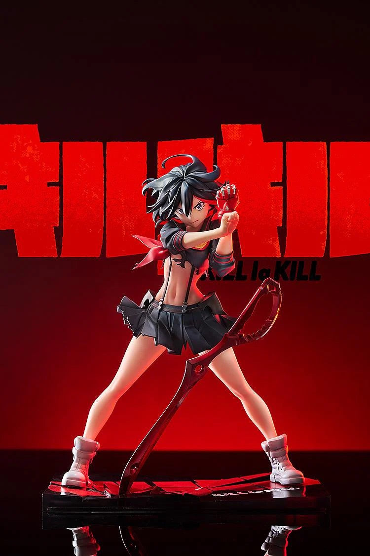 The Ryuko Matoi 1/7 scale figure in a dramatic battle pose against a stark red and black background with the KILL la KILL logo.