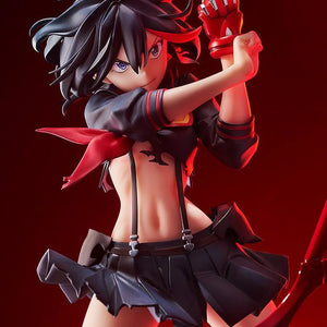 A close-up of the Ryuko Matoi figure's face and torso, highlighting her determined expression and the red Fighting Glove on her hand.
