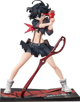 Full frontal view of the Good Smile Ryuko Matoi: Transformation Ver. 1/7 Scale Figure, posed dynamically with her Scissor Blade driven into the base.