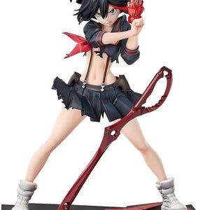 Full frontal view of the Good Smile Ryuko Matoi: Transformation Ver. 1/7 Scale Figure, posed dynamically with her Scissor Blade driven into the base.