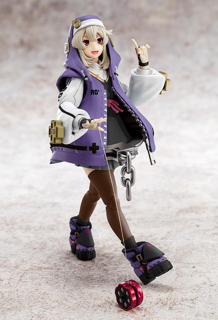 Bridget model kit in a walking pose using her signature red yo-yo weapon with a thin wire lead, part of the Purple Color Variant.