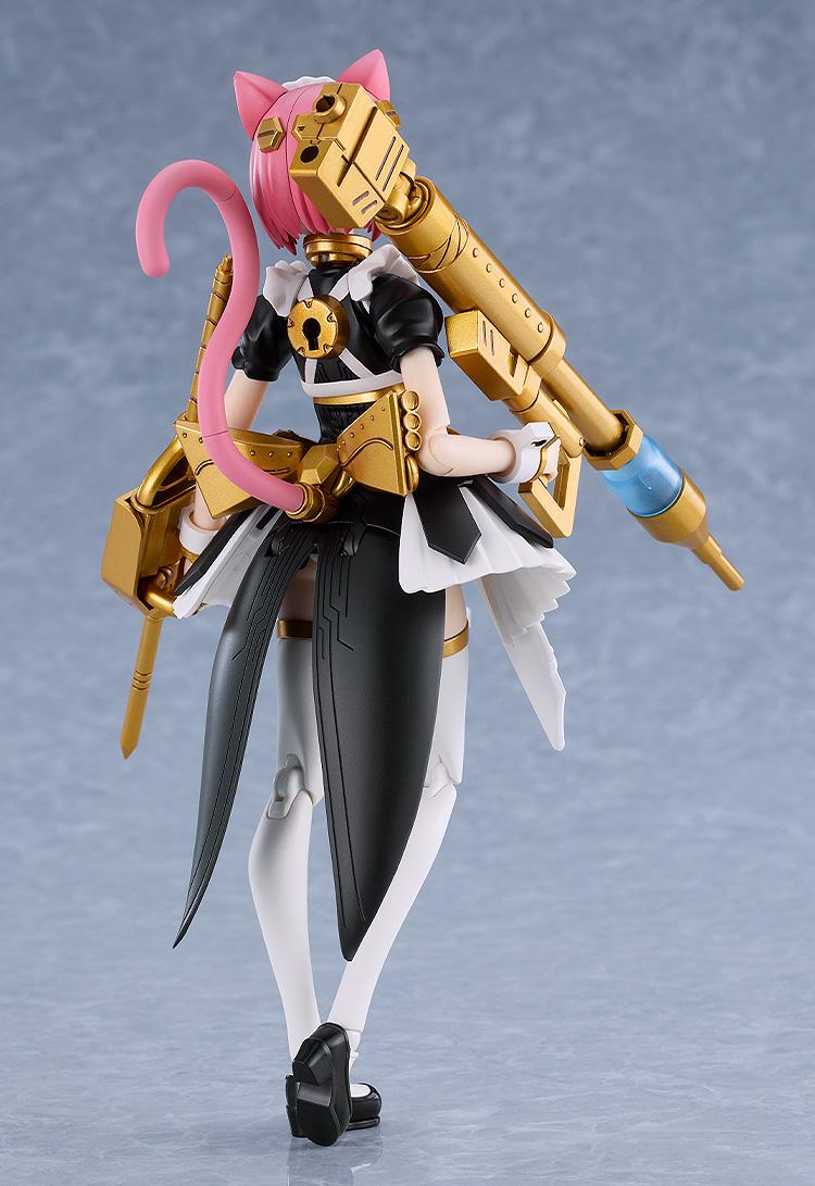 Rear view of the Rosalie model kit showing the detailed hair, tail, and mechanical dress attachments.