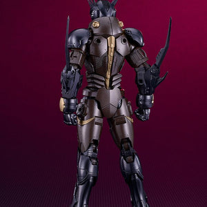 Rear view of the Gale Hound Guyver 03 showing the intricate spinal armor plating and bronze technical details.