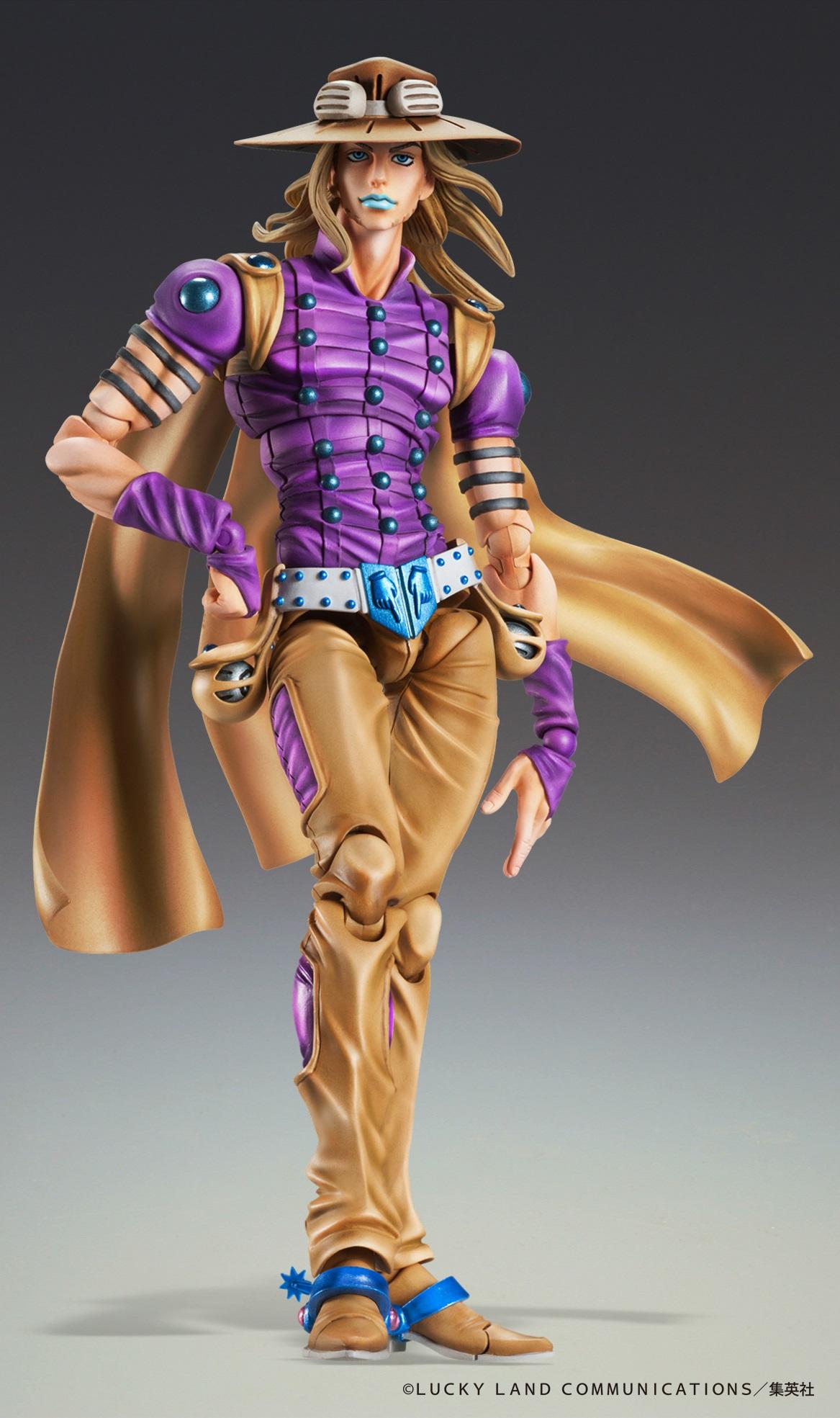 Full body view of the articulated Gyro Zeppeli Medicos action figure in a stylish standing pose.