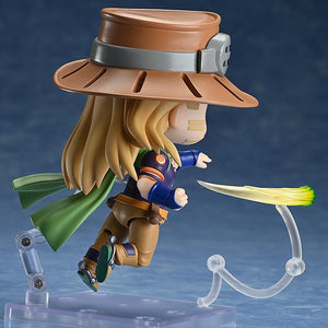 Side view of Gyro Zeppeli Nendoroid in a dynamic pose using the Iron Ball spin technique effect.