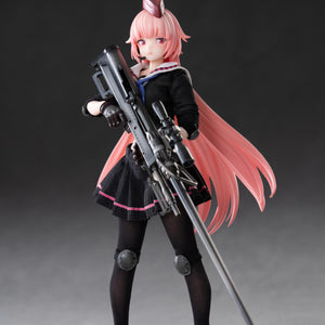 Front view of the Hasuki Pocket Art Girls' Frontline NTW-20 1/12 Scale Action Figure standing in her black uniform, holding her sniper rifle.