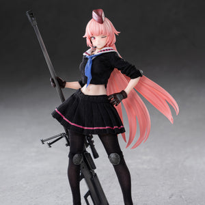 NTW-20 action figure featuring the interchangeable winking face plate, posed with one hand on her hip and the other holding her rifle.