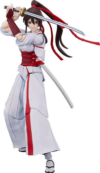 Yamada Asaemon Sagiri figma action figure from Hell's Paradise: Jigokuraku in a sword-drawing pose.