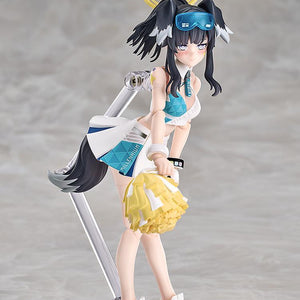 Hibiki Cheer Squad action figure in a shy pose featuring her signature sidelong glancing face plate and clear display stand.