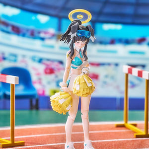 A stadium-themed shot of Hibiki with closed eyes, perfectly capturing her shy and embarrassed personality from Blue Archive.