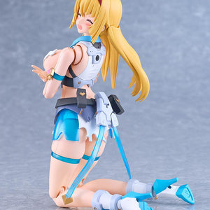 Rear view of the Honey Kisaragi PLAMATEA model kit showing hair detail and back mechanical components.