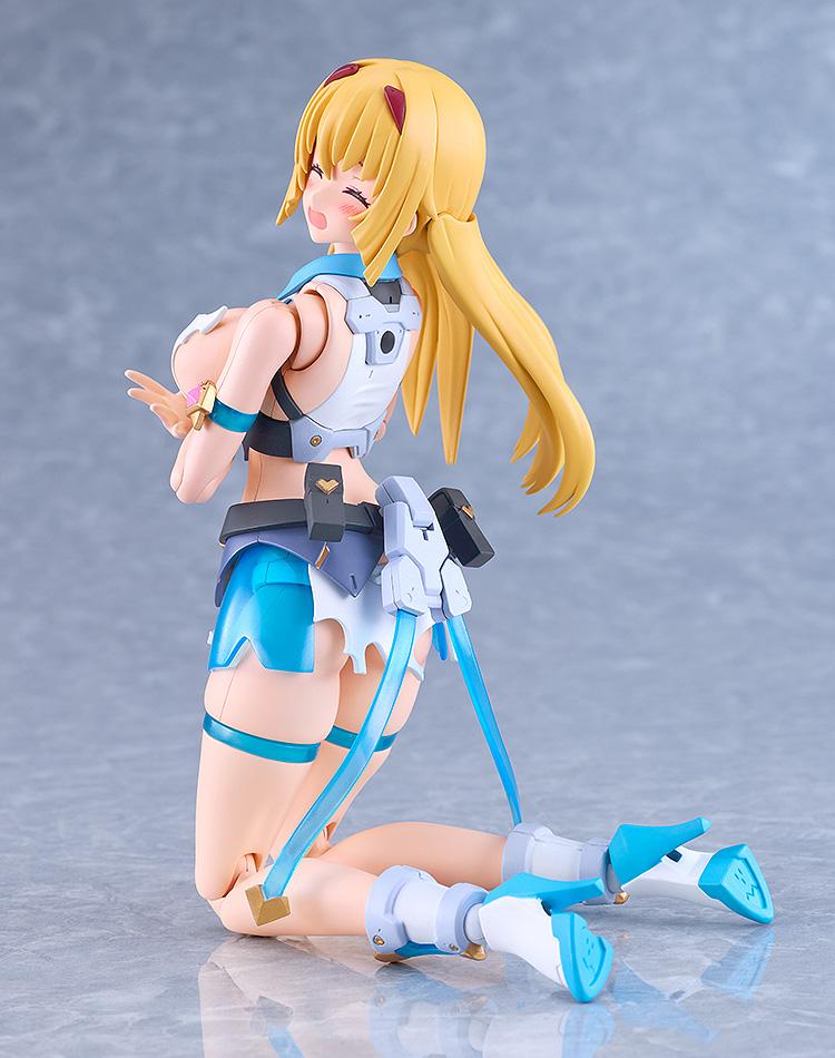 Rear view of the Honey Kisaragi PLAMATEA model kit showing hair detail and back mechanical components.