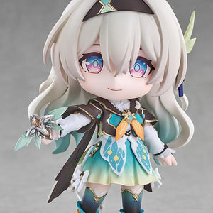 Front view of Firefly Nendoroid figure on stand holding SAM transformation device