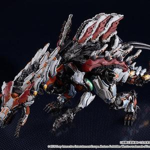 High-angle shot of the Slaughterspine model kit focusing on the back-mounted Plasma Spine Launchers and complex armor layering.