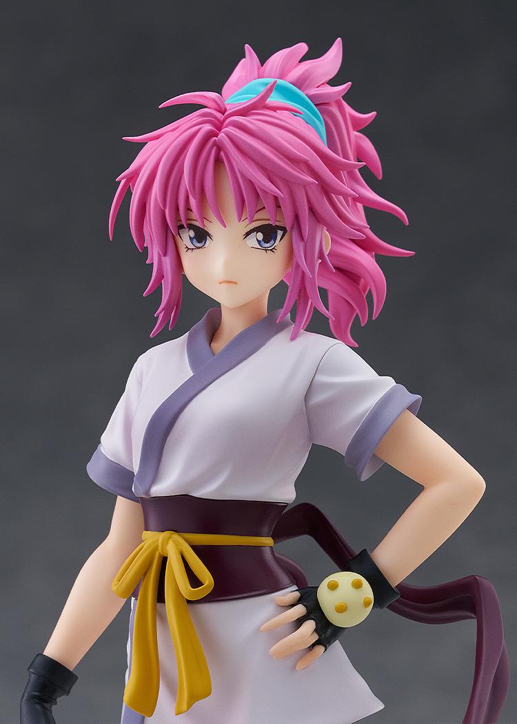Close-up headshot of the Machi figure showing high-detail facial features and vibrant pink hair.
