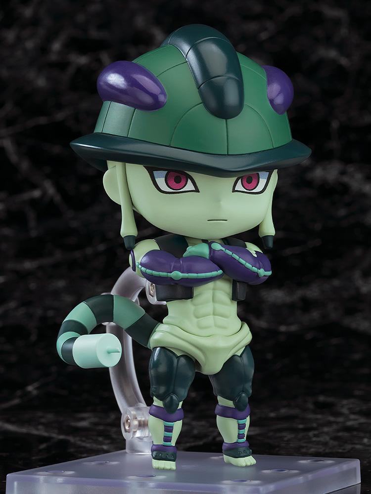 Hunter x Hunter Meruem Nendoroid figure standing with his arms crossed, featuring his signature green helmet and serious expression.