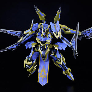 Dynamic action pose of the base Ikaruga model kit with all four sub-arms deployed.