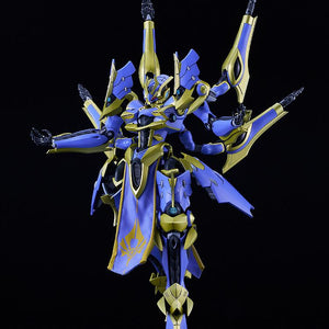 Front view of the base Ikaruga transformed into firing mode with arms extended.