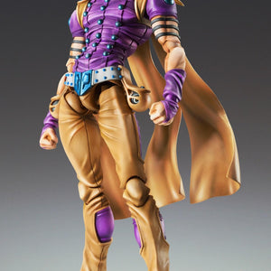 Gyro Zeppeli Ver. 1.5 Super Action Statue from JoJo's Bizarre Adventure: Steel Ball Run featuring a purple vest and wide-brimmed hat.