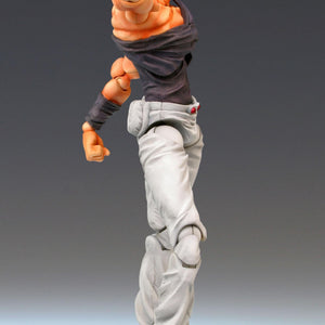 Full body action pose of Jean Pierre Polnareff Super Action Statue pointing forward