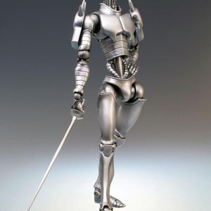 Main full body standing pose of JoJo's Bizarre Adventure Silver Chariot Super Action Statue holding rapier