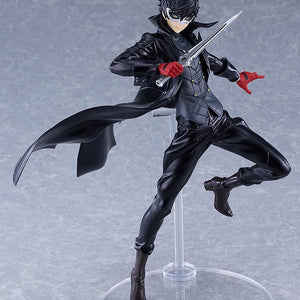 Studio shot of the Joker Pop Up Parade L size figure on a grey background, showcasing the large-scale impact of the L line.