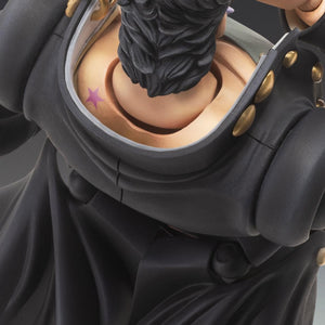 Close-up rear view of Jotaro Kujo Ver.2 neck sculpt detailing the purple Joestar star birthmark.