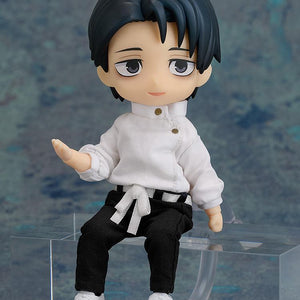 Jujutsu Kaisen Yuta Okkotsu Execution Ver. Nendoroid Doll sitting posed on a clear display stand