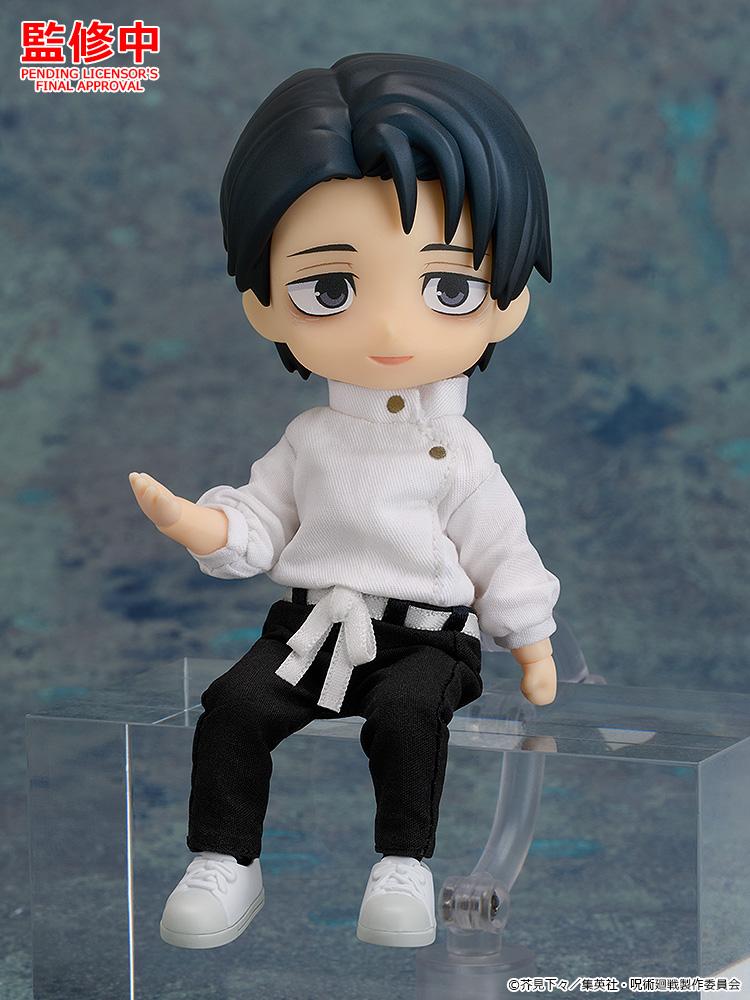 Jujutsu Kaisen Yuta Okkotsu Execution Ver. Nendoroid Doll sitting posed on a clear display stand