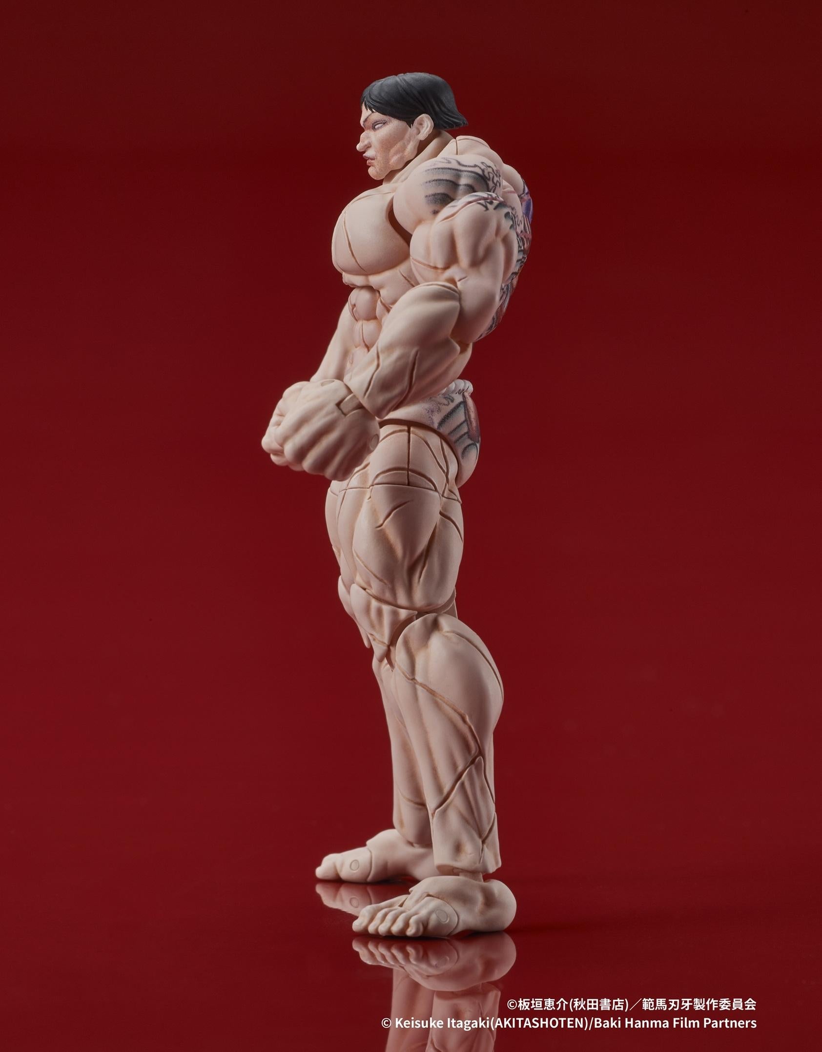 Side profile of the Baki Hanma Kaoru Hanayama figure by Digism.