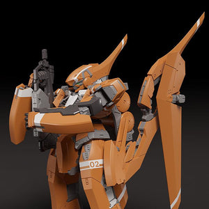 Detail shot of the Sleipnir model kit equipped with the 203mm grenade rifle and back-mounted stabilizers.