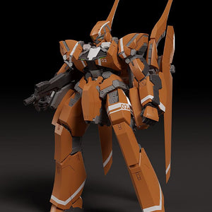 KG-6 Sleipnir model kit in a standing action pose with submachine gun equipped and leg stabilizers raised.