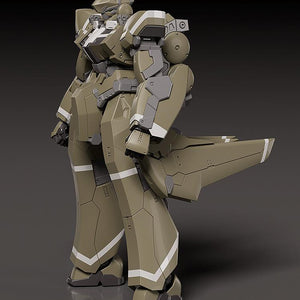Side profile view of the Areion model kit showing the retracted configuration of the leg stabilizing wings.