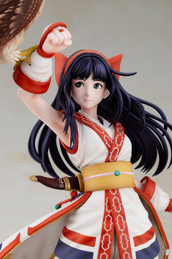Upper body close-up of Nakoruru showing detailed paintwork on her face, headband, sash, and outfit