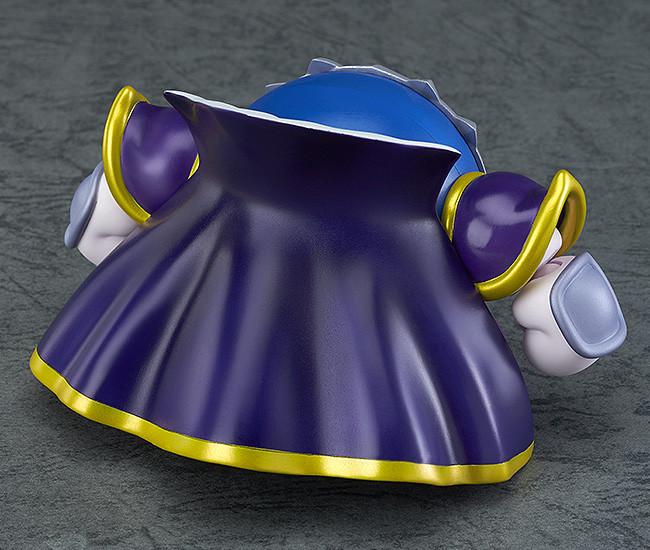 Rear view of the Meta Knight Nendoroid figure wearing his iconic dark purple cape with gold trim, showcasing the clean paint finish of the plastic figure.