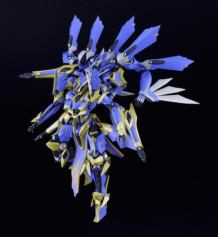 Angled shot of the Ikaruga Silhouette Knight suspended in a dynamic hovering pose.