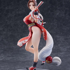 Dynamic side view of the Mai Shiranui figure holding her signature folding fan.
