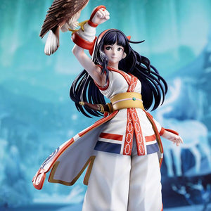 Full figure shot of Nakoruru scale figure set against a cold winter diorama background