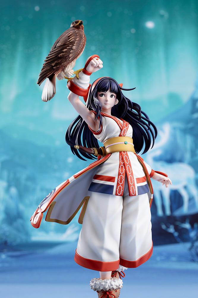 Full figure shot of Nakoruru scale figure set against a cold winter diorama background