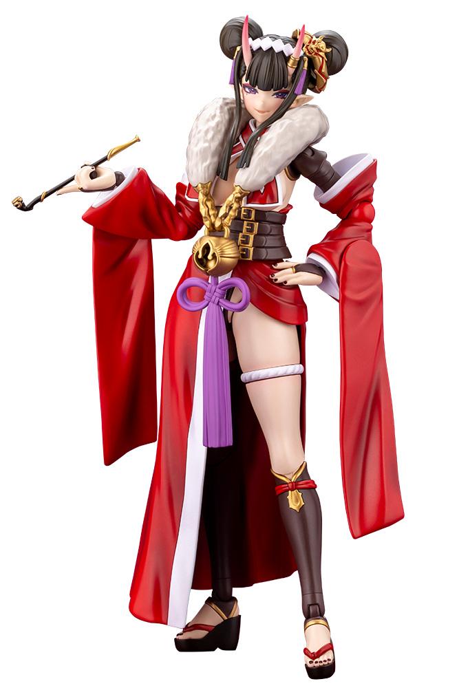 Full-length front view of Kotobukiya Arcanadea Ornela model kit in Normal Mode holding a smoking pipe