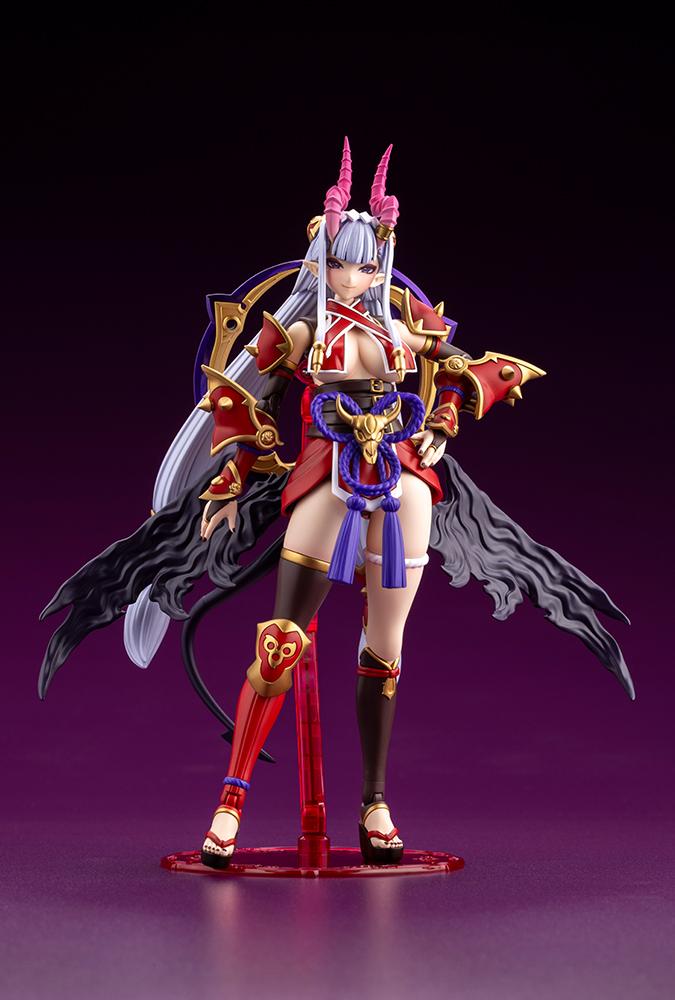 Full front view of Kotobukiya Arcanadea Ornela in Wilize combat mode with horns, wings, and armor