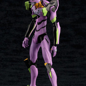 Kotobukiya Neon Genesis Evangelion EVA-01 Test Type TV Version model kit in a standard standing pose, front-facing view on a dark background.