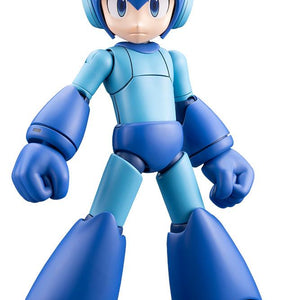 Isolated studio product photo of the fully assembled Kotobukiya Mega Man 11 Grande Scale plastic model kit on a plain white background.